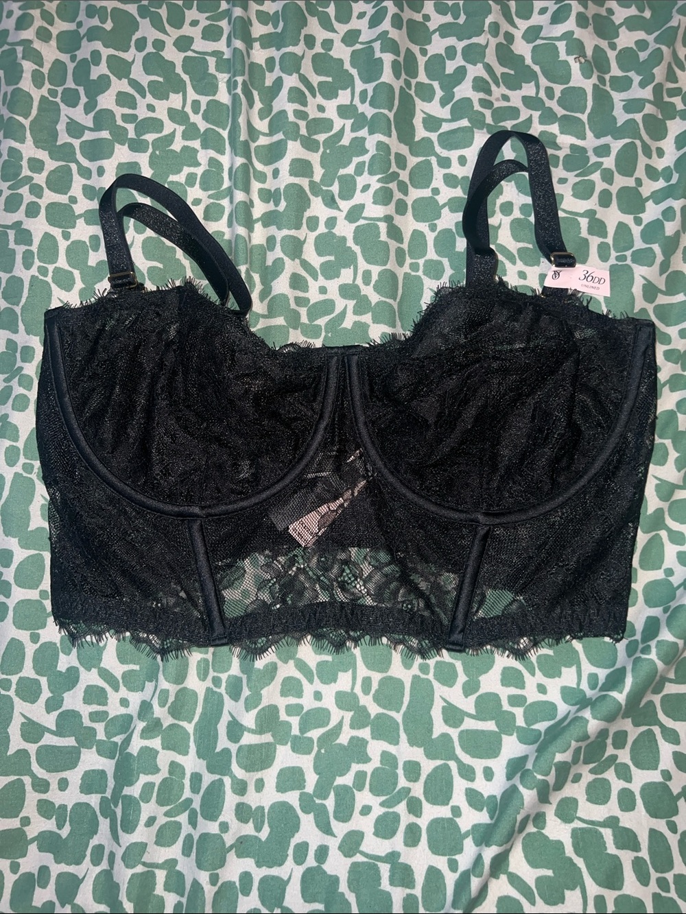 Victoria's Secret Black Lace Longline Balconette Bra